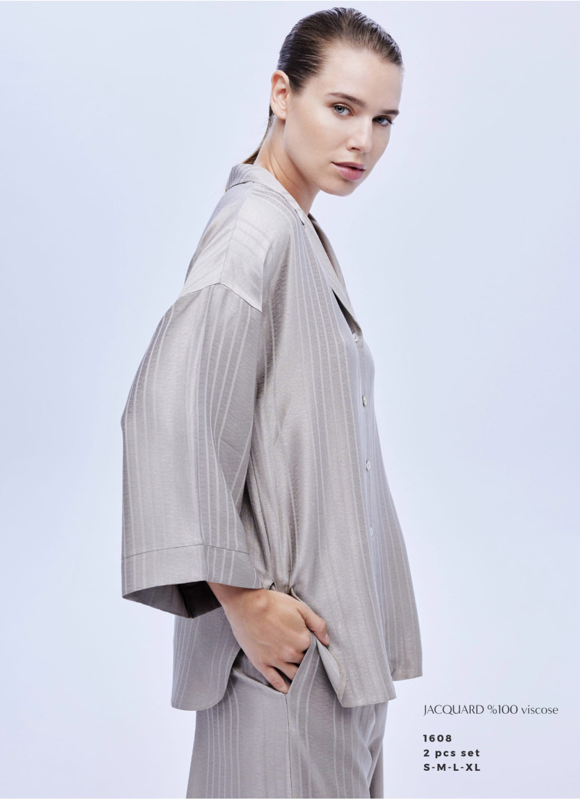 Bonjour Madame 1608 Viscose Pants Homewear Set — direct Turkish factory supply