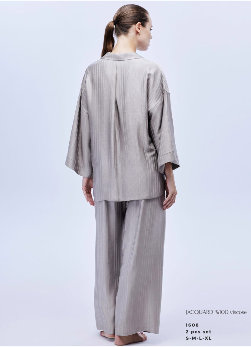 Женский Комплект с Брюками 2-ка JACQUARD Viscose Bonjour Madame Bonjour Madame 1608 — оптовая поставка из Турции