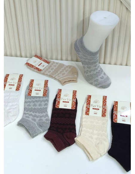 PierVio COT 50001 Cotton Assorted 12-Pair Pack Women's Socks (35-40) — factory-direct from Turkey
