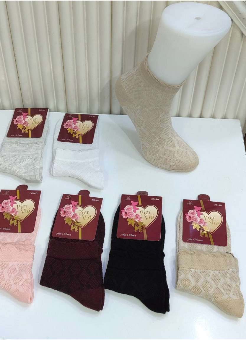 Носки Женские Cotton 12 Пар/Уп. (35-40) (Ассорти) Pier Vio PierVio COT 50002 — фабричная коллекция оптом