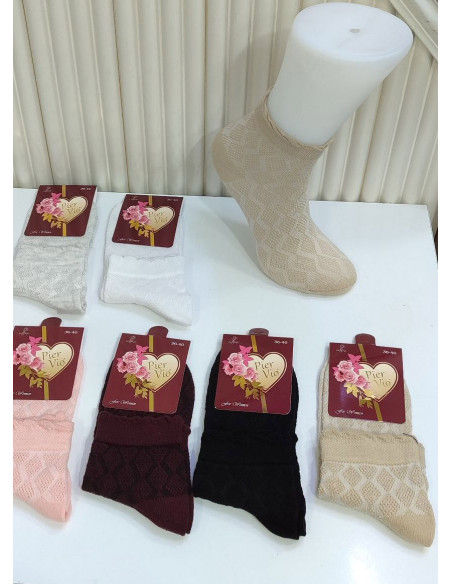 Носки Женские Cotton 12 Пар/Уп. (35-40) (Ассорти) Pier Vio PierVio COT 50002 — фабричная коллекция оптом