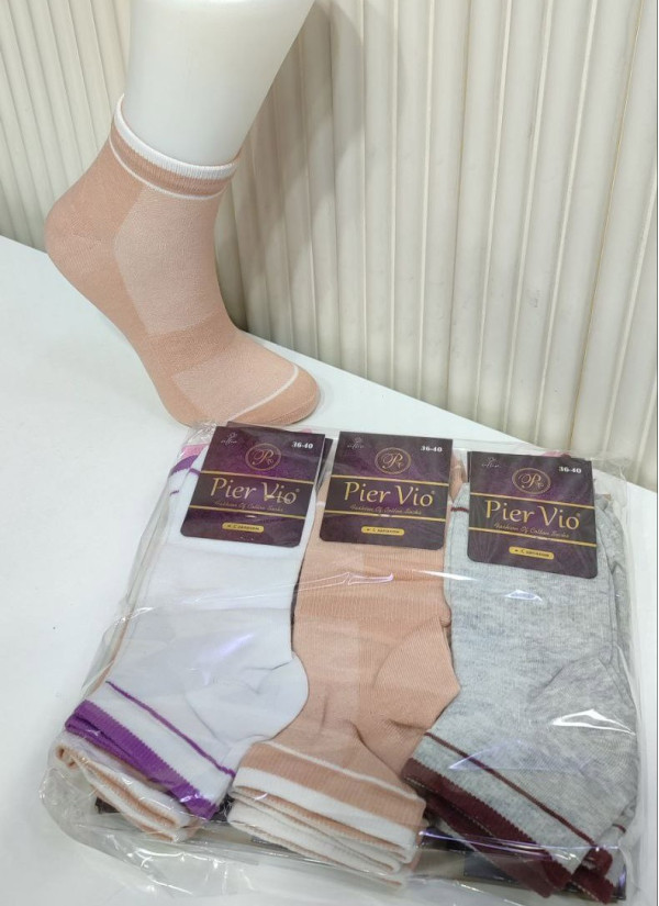PierVio COT 50008 Cotton Assorted 12-Pair Pack Women's Socks (36-40) — Istanbul wholesale supplier