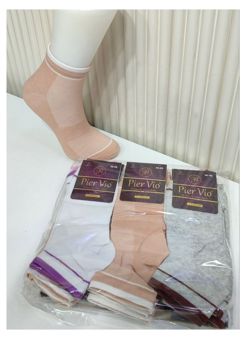 Носки Женские Cotton 12 Пар/Уп. (36-40) (Ассорти) Pier Vio PierVio COT 50008 — купить оптом со Стамбула