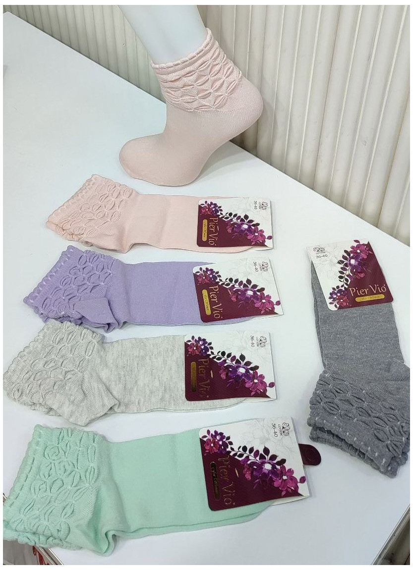 Носки Женские Cotton 12 Пар/Уп. (36-40) (Ассорти) Pier Vio PierVio COT 50009 — оптом для магазинов и бутиков