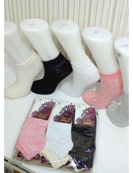 Носки Женские Cotton 12 Пар/Уп. (36-40) (Ассорти) Pier Vio PierVio COT 50010 — оптом от турецкой фабрики
