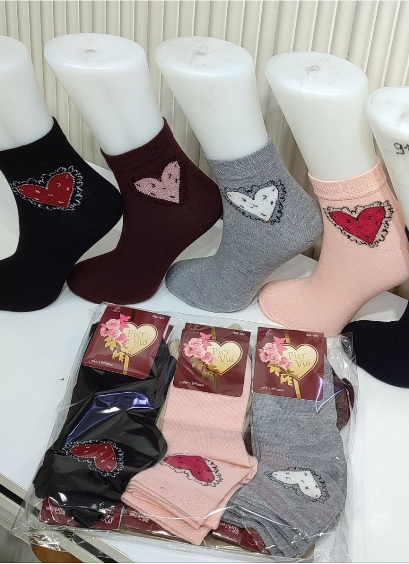 Носки Женские Cotton 12 Пар/Уп. (36-40) (Ассорти) Pier Vio PierVio COT 50011 — турецкий текстиль оптом