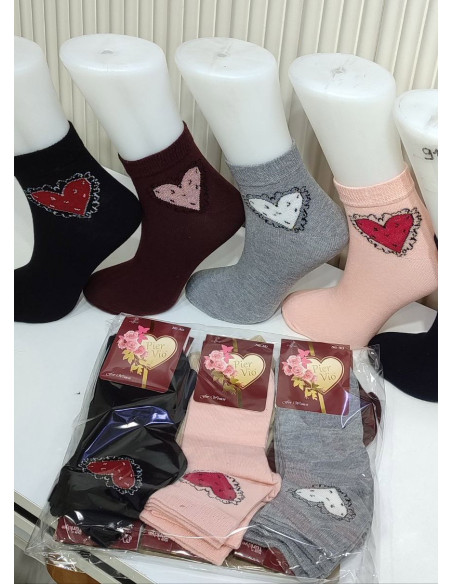 Носки Женские Cotton 12 Пар/Уп. (36-40) (Ассорти) Pier Vio PierVio COT 50011 — турецкий текстиль оптом