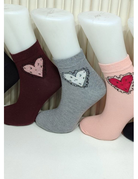 PierVio COT 50011 Cotton Assorted 12-Pair Pack Women's Socks (36-40) — direct Turkish factory supply