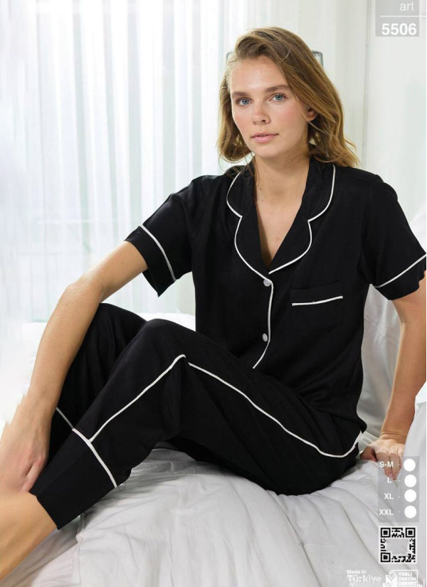 Женская Пижама на Пуговицах (SM+L+XL+2XL) Seamlife 5506 — прямые поставки из Турции