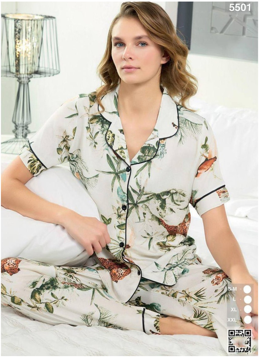 Женская Пижама на Пуговицах (SM+L+XL+2XL) Seamlife 5501 — оптом от турецкой фабрики