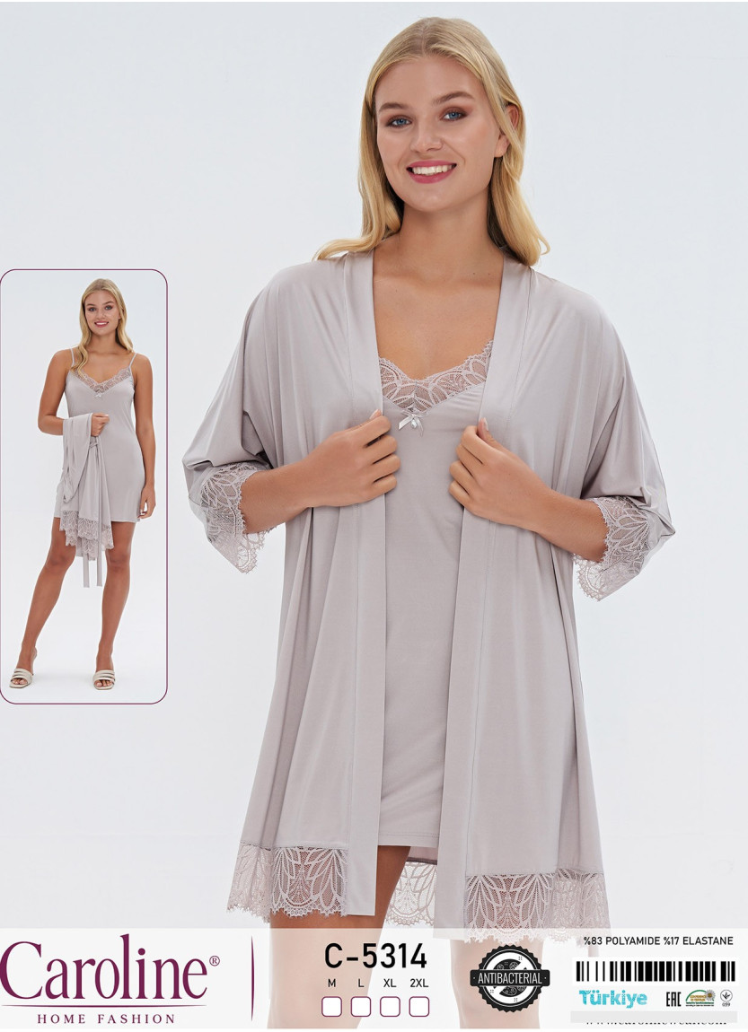 Caroline C-5314 2-Piece Robe & Nightdress Set (M+L+XL+2XL) — wholesale for boutiques