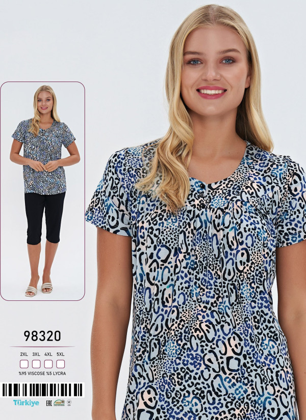 Caroline 98320 Capri Homewear Set (2XL+3XL+4XL+5XL) — factory-direct from Turkey