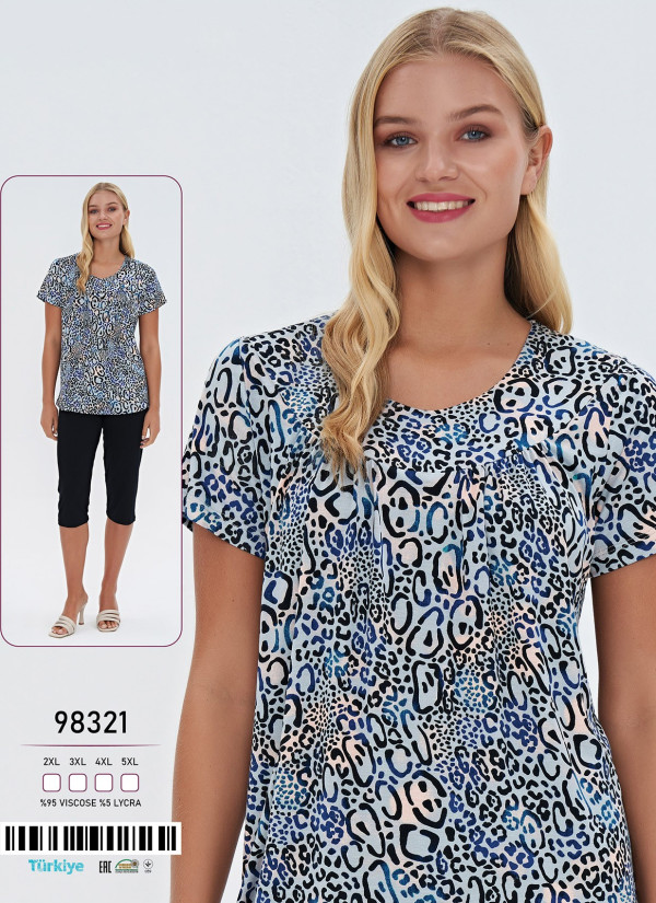 Caroline 98321 Capri Homewear Set (2XL+3XL+4XL+5XL) — Turkish textile wholesale