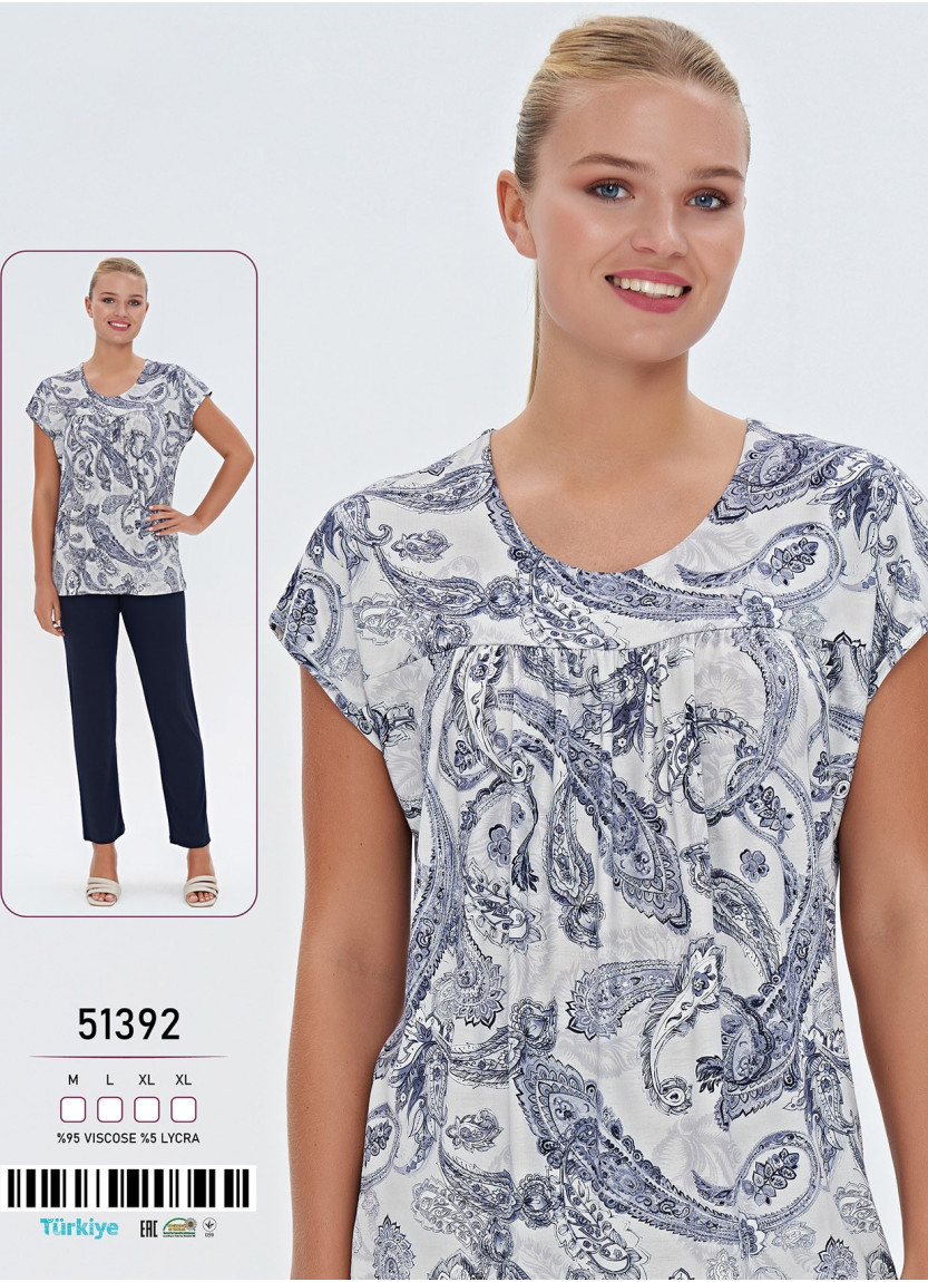 Пижама Женская Комплект с Брюками 2-ка (M+L+XL+XL) Caroline Caroline 51392 — оптом для магазинов и бутиков
