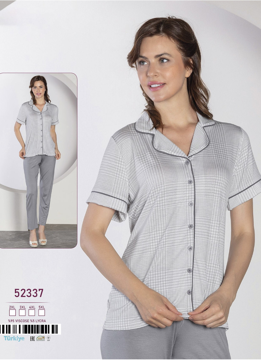 Caroline 52337 Women's Pajama Set (2XL+3XL+4XL+5XL) — direct Turkish factory supply