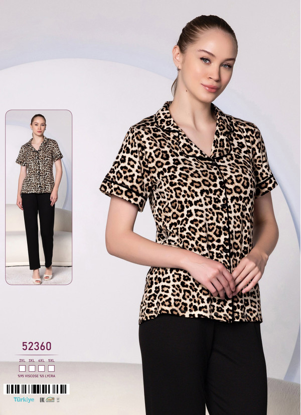 Caroline 52360 Women's Pajama Set (2XL+3XL+4XL+5XL) — wholesale from Turkey