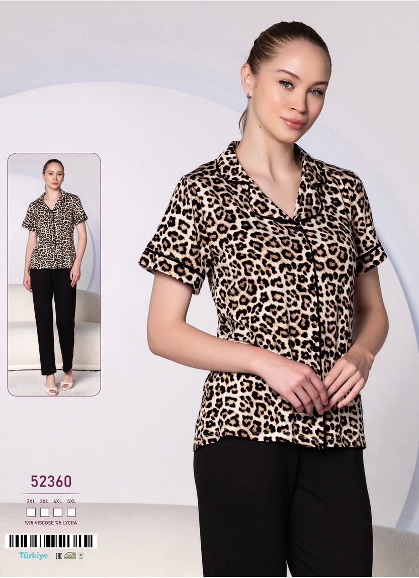 Caroline 52360 Women's Pajama Set (2XL+3XL+4XL+5XL) — wholesale from Turkey
