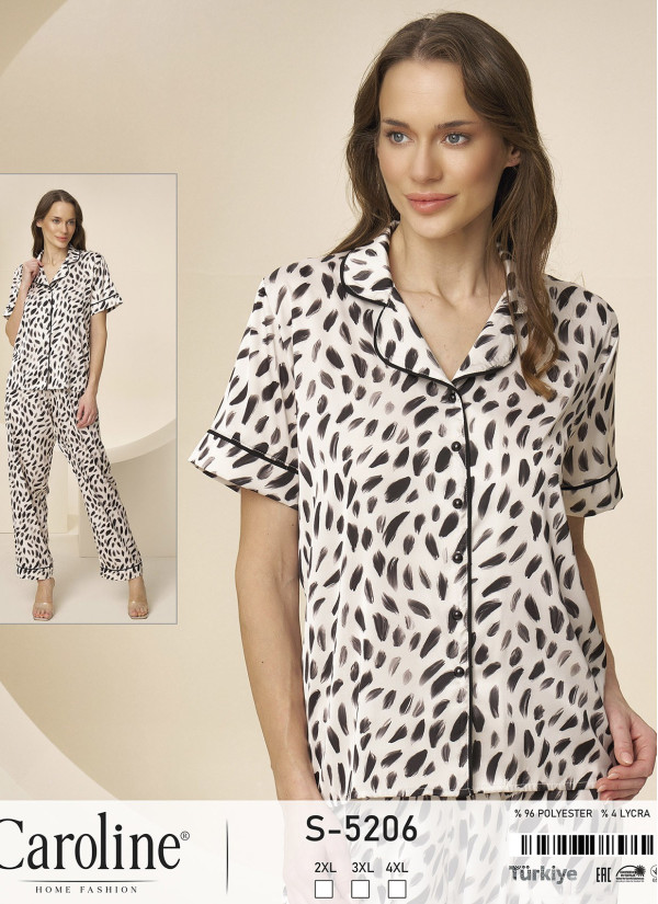 Caroline S-5206 Women's Pajama Set (2XL+3XL+4XL) — Istanbul wholesale supplier