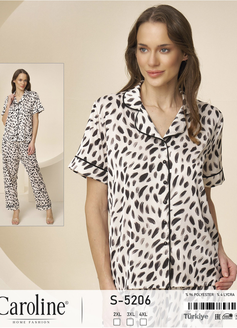 Caroline S-5206 Women's Pajama Set (2XL+3XL+4XL) — Istanbul wholesale supplier