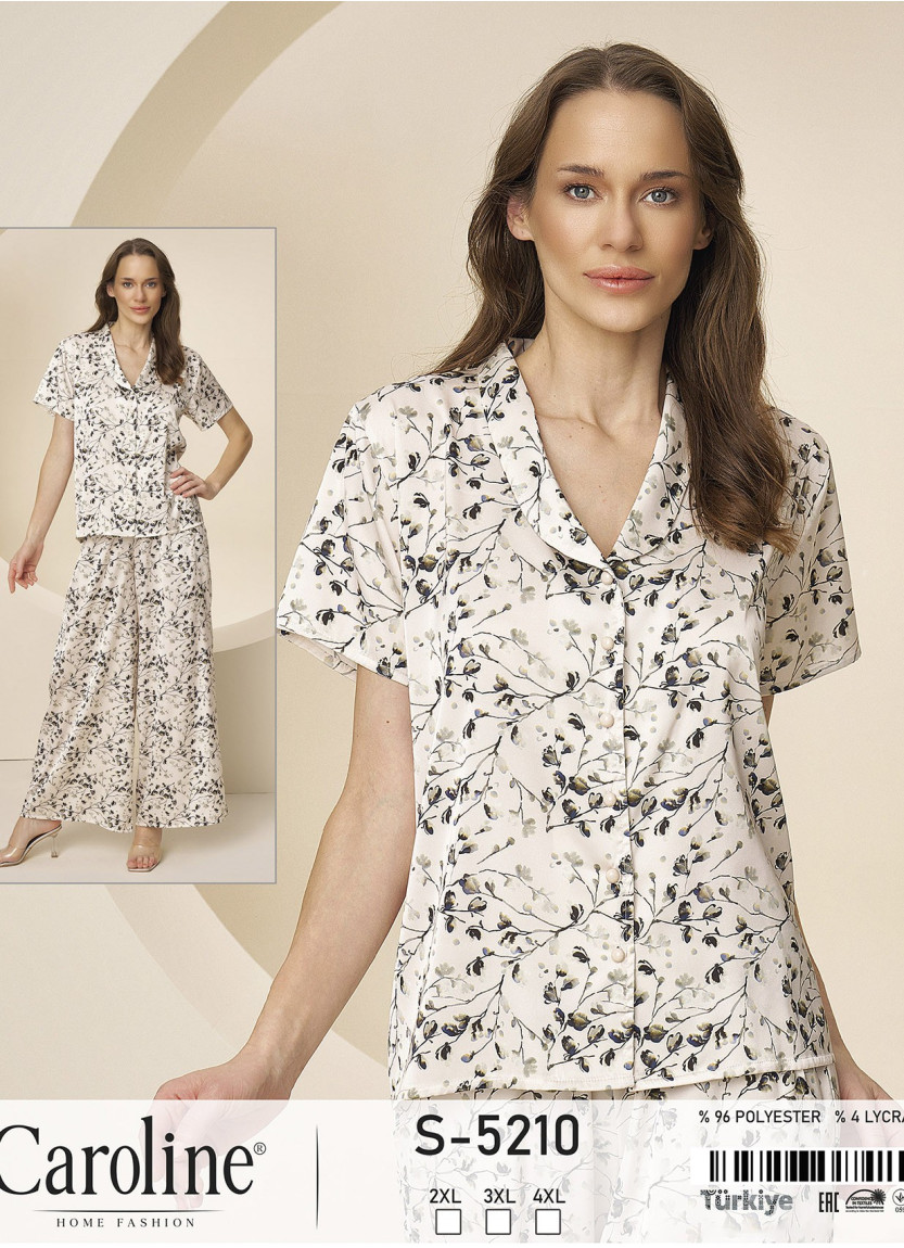 Caroline S-5210 Women's Pajama Set (2XL+3XL+4XL) — Turkish factory wholesale