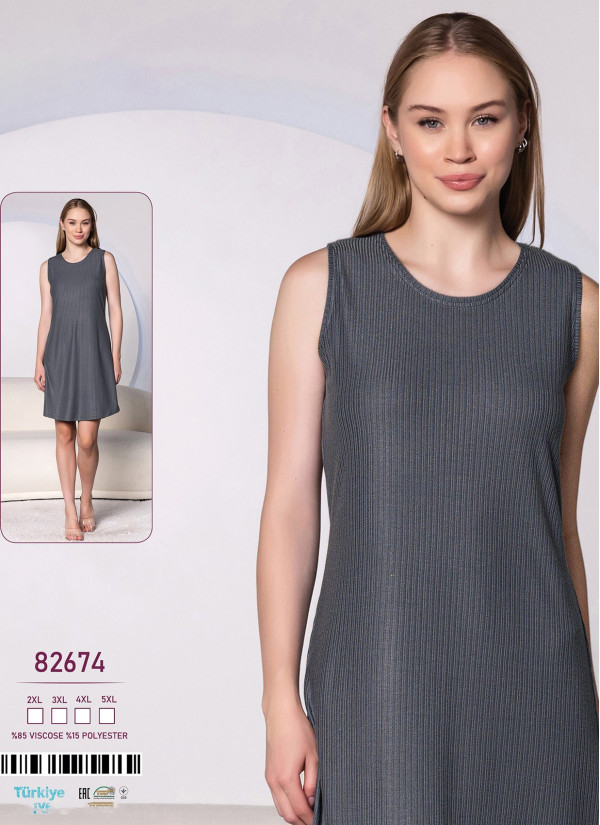 Caroline 82674 Nightdress (2XL+3XL+4XL+5XL) — Turkey wholesale collection