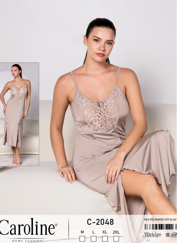 Caroline C-2048 Nightdress (M+L+XL+2XL) — Turkey wholesale collection