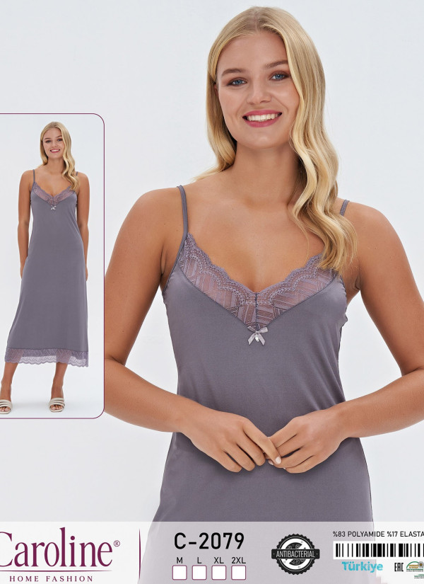 Caroline C-2079 Nightdress (M+L+XL+2XL) — Turkish textile wholesale