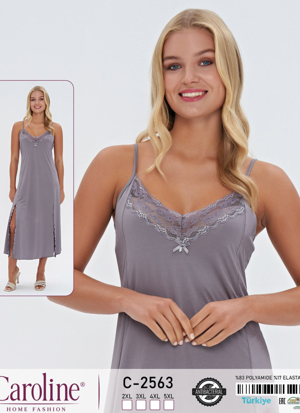 Caroline C-2563 Оптом Турция Фабрика Ночная Сорочка 2XL+3XL+4XL+5XL Caroline Купить Оптом с Турции