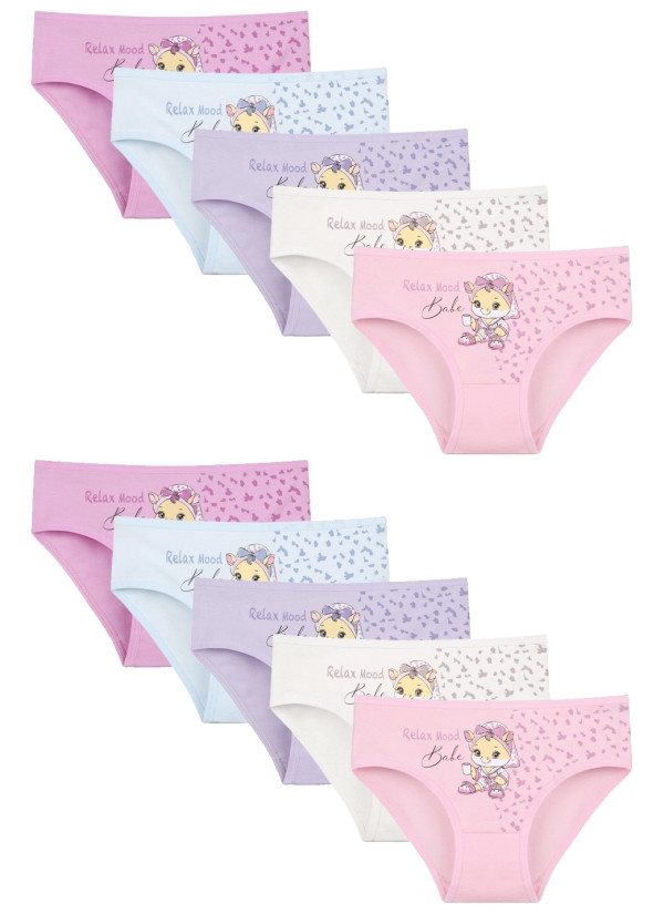 Donella 4171PB107 Assorted 10-Pack Girls' Briefs — Turkish factory wholesale