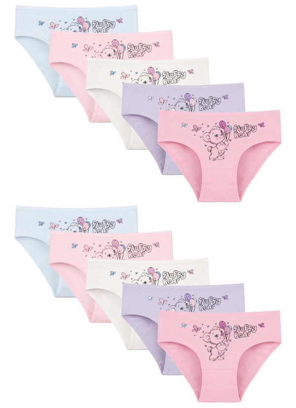 Donella 4171PB109 Assorted 10-Pack Girls' Briefs — Turkey wholesale collection