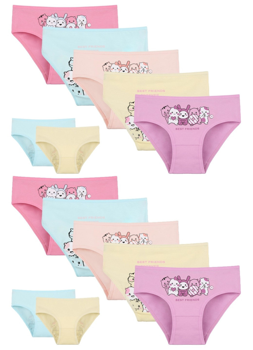 Donella 4171PB142 Assorted 10-Pack Girls' Briefs — Turkish factory wholesale