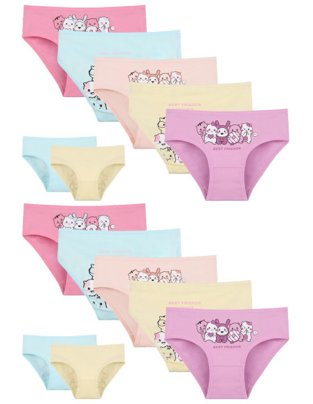 Donella 4171PB142 Assorted 10-Pack Girls' Briefs — Turkish factory wholesale