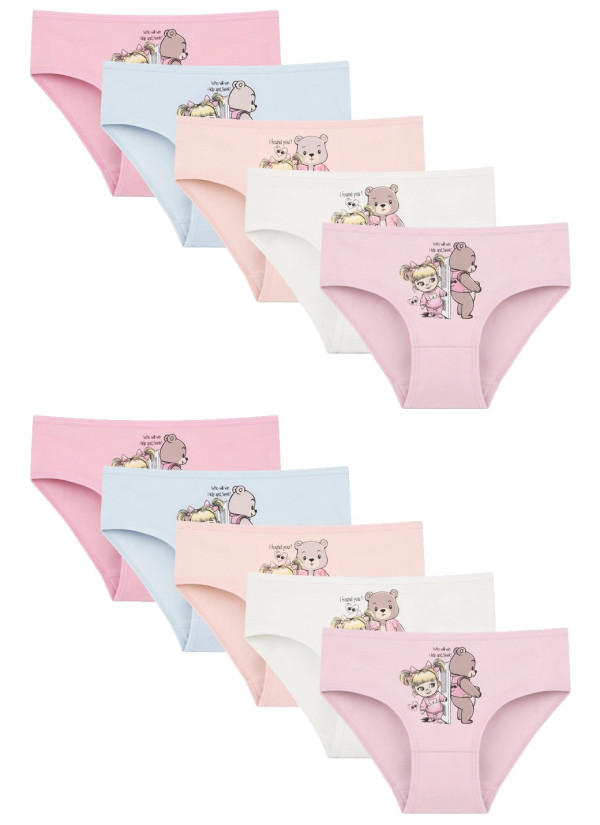 Donella 4171PB85 Assorted 10-Pack Girls' Briefs — factory-direct from Turkey