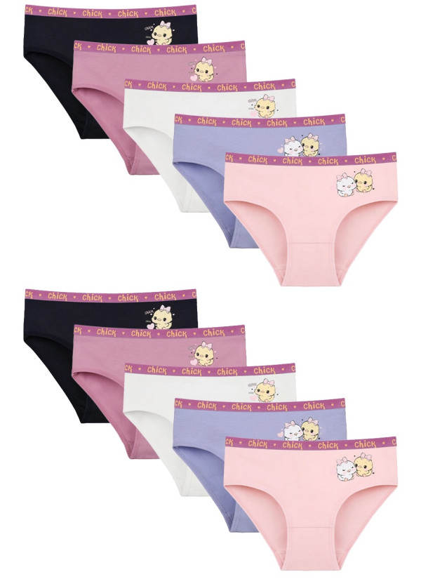 Donella 4171PB87 Assorted 10-Pack Girls' Briefs — Turkish factory wholesale
