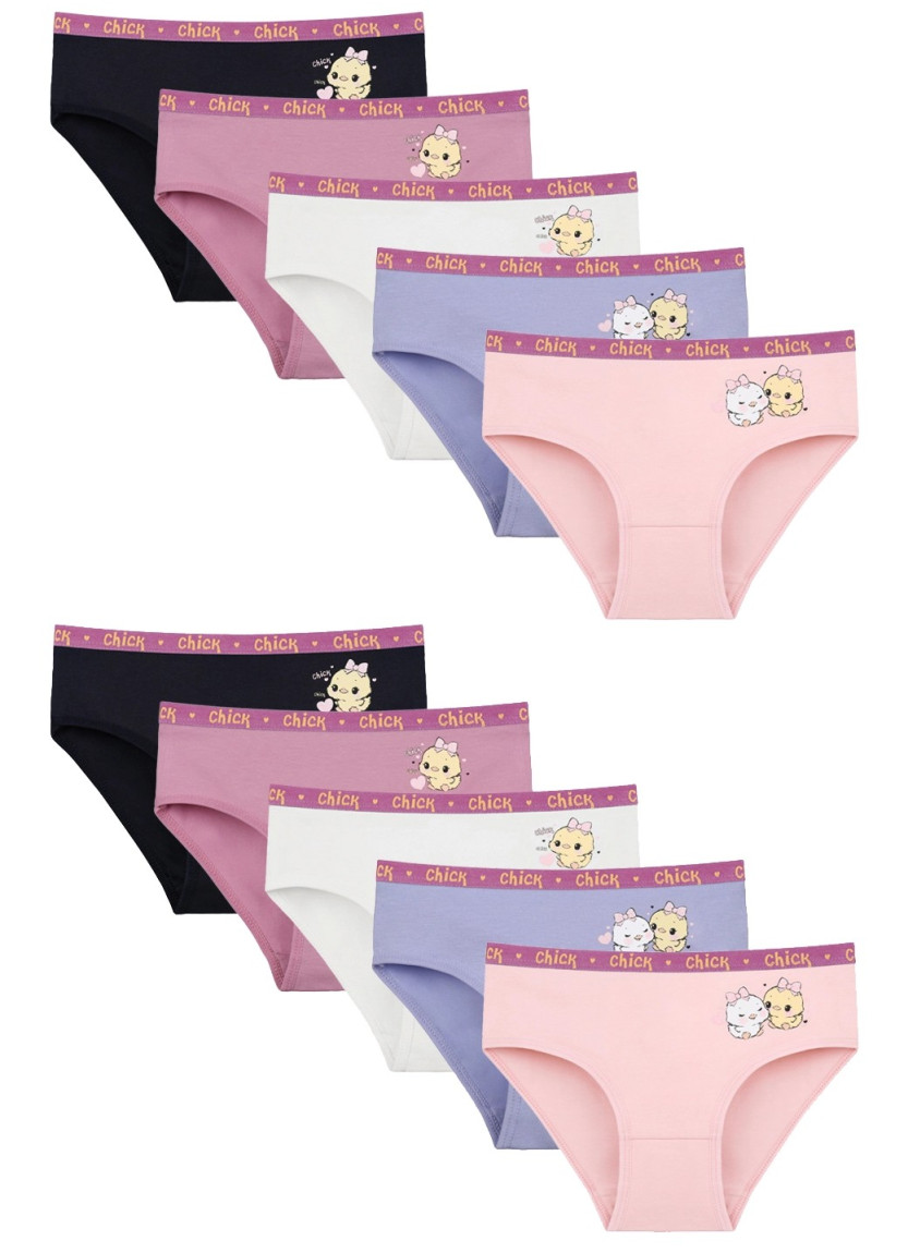 Donella 4171PB87 Assorted 10-Pack Girls' Briefs — Turkish factory wholesale