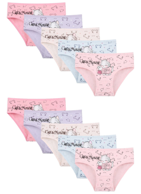 Donella 4181B32 Assorted 10-Pack Girls' Briefs — direct Turkish factory supply