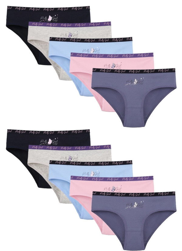 Donella 5171PB120 Assorted 10-Pack Girls' Briefs — Turkish factory wholesale
