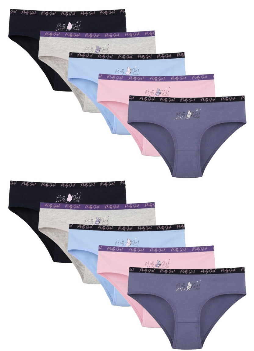 Donella 5171PB120 Assorted 10-Pack Girls' Briefs — Turkish factory wholesale