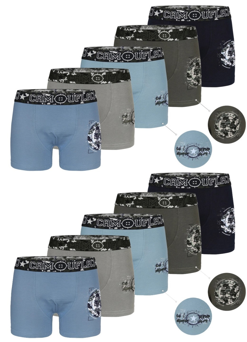 Donella 8071PB38 Assorted 10-Pack Boys' Boxer Briefs — direct Turkish factory supply