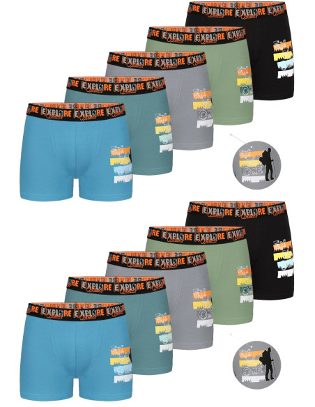 Donella 8371PB41 Assorted 10-Pack Boys' Boxer Briefs — Turkish factory wholesale