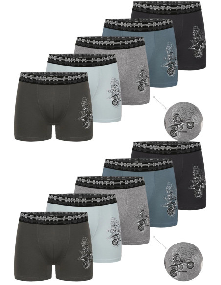 Donella 8371PB43 Assorted 10-Pack Boys' Boxer Briefs — Turkey wholesale collection