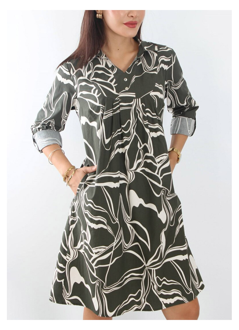 JEN 04403 Haki Cotton Tunic (M+L+XL+2XL+3XL) — wholesale for boutiques