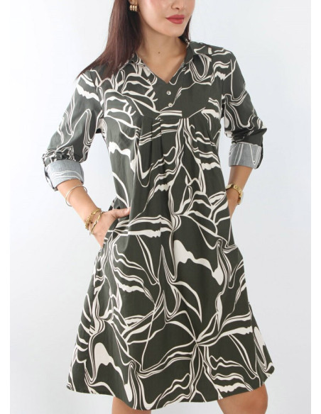 JEN 04403 Haki Cotton Tunic (M+L+XL+2XL+3XL) — wholesale for boutiques