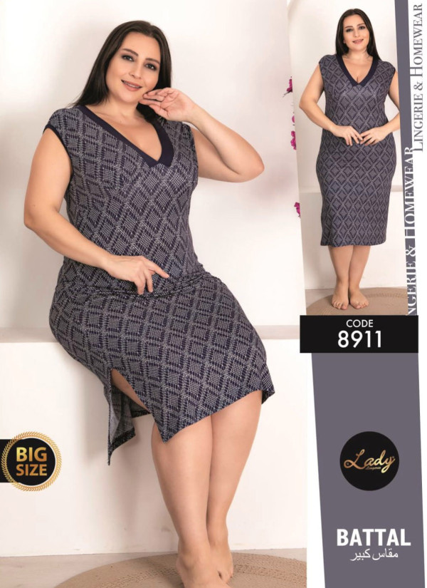 Lady 8911 Nightdress (2XL+3XL+4XL) — Turkish textile wholesale