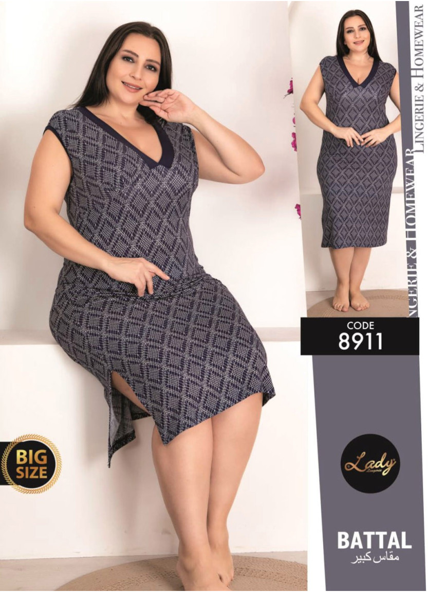 Lady 8911 Nightdress (2XL+3XL+4XL) — Turkish textile wholesale