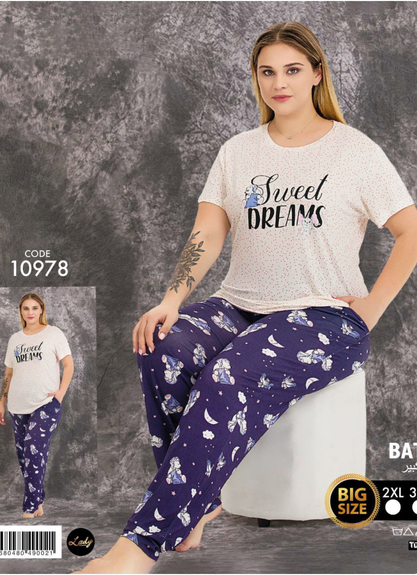 Lady BTL Ksa 10978 Pants Homewear Set (2XL+3XL+4XL) — wholesale for boutiques