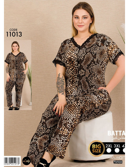 Lady BTL Ksa 11013 Pants Homewear Set (2XL+3XL+4XL) — wholesale for boutiques