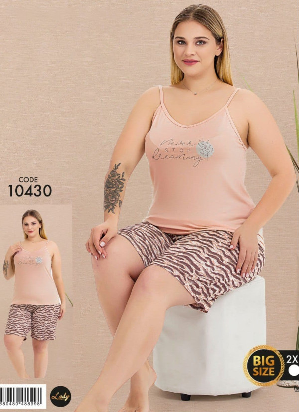 Lady BTL 10430 Shorts Homewear Set (2XL+3XL+4XL) — Turkish textile wholesale