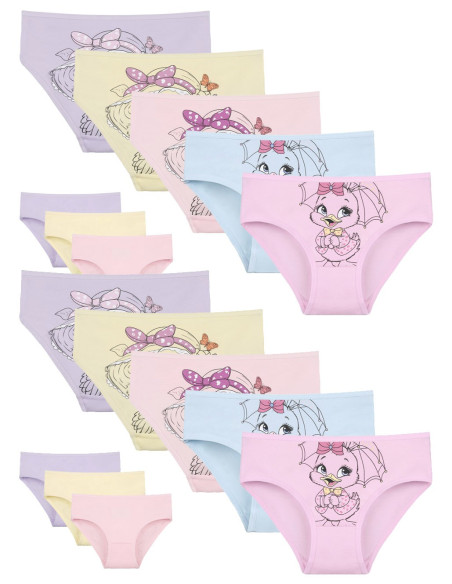 Donella 4171PB132 Assorted 10-Pack Girls' Briefs — wholesale for boutiques