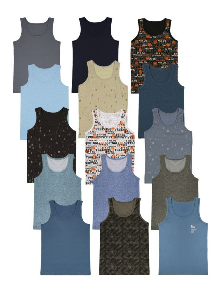 Donella 87F1 Assorted 10-Pack Boys' Tank Top — wholesale for boutiques
